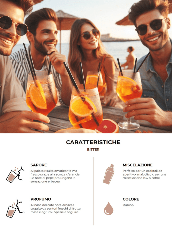 Vol0 0.0% alcohol free bitter analcolico italiano 70 cl Made in Italy - immagine 3