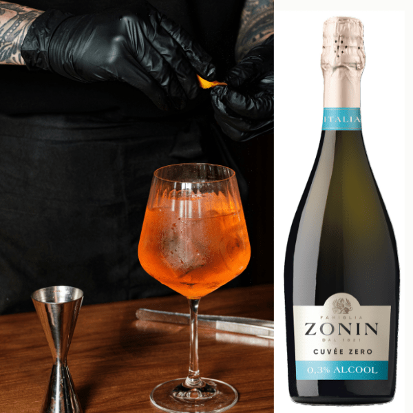 Zonin cuvée zero spumante analcolico da vino dealcolato italiano 0,3% demi-sec Italian alcohol free sparkling wine Made in Italy 0,75l - immagine 6