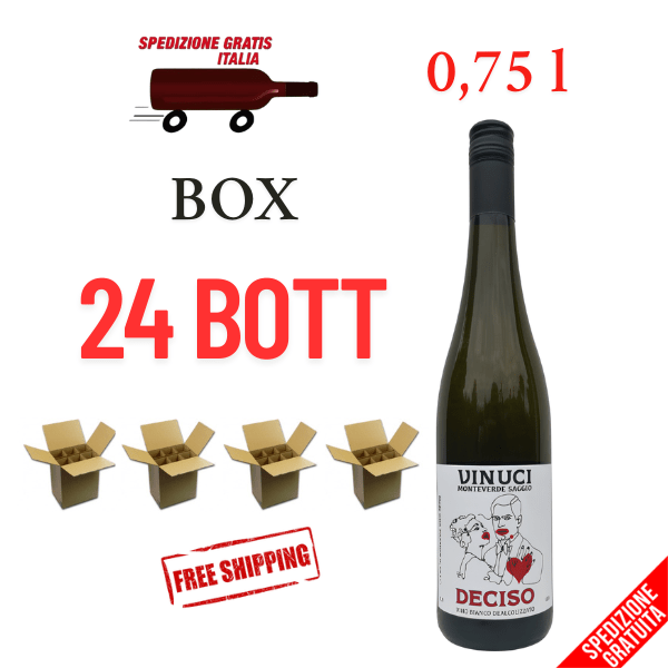 Vinuci deciso vino dealcolato Riesling bianco fermo vino analcolico vegan 0.0 offerta box 24 bottiglie con spedizione gratuita