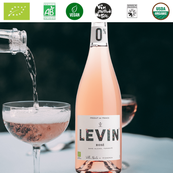 LEVIN 0% Rosè Syrah frizzante spumante analcolico biologico rosè senza solfiti artigianale - immagine 5
