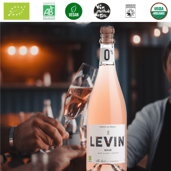LEVIN 0% Rosè Syrah frizzante spumante analcolico biologico rosè senza solfiti artigianale - immagine 6