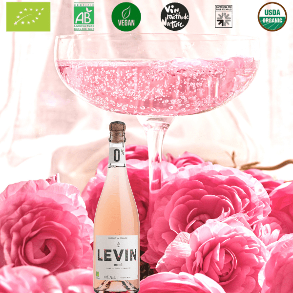 LEVIN 0% Rosè Syrah frizzante spumante analcolico biologico rosè senza solfiti artigianale - immagine 3