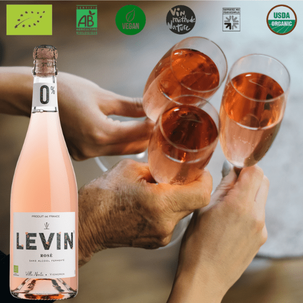 LEVIN 0% Rosè Syrah frizzante spumante analcolico biologico rosè senza solfiti artigianale - immagine 4
