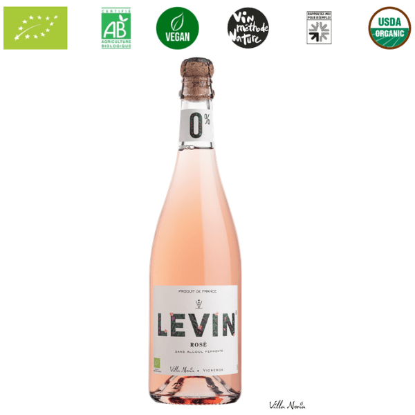 LEVIN 0% Rosè Syrah frizzante spumante analcolico biologico rosè senza solfiti artigianale