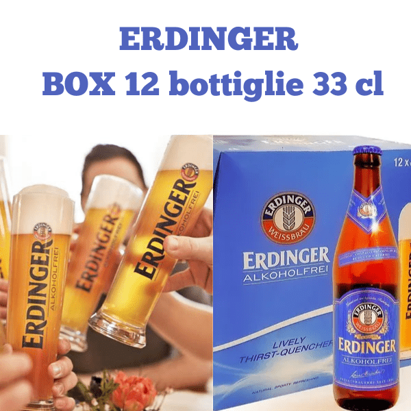 ERDINGER birra analcolica weizen BOX 12 bottiglie 33 cl